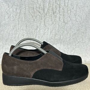 Vaneli Womens Grey/Black  Suede Wedge Comfort Casual Walking Shoes SZ US 9M